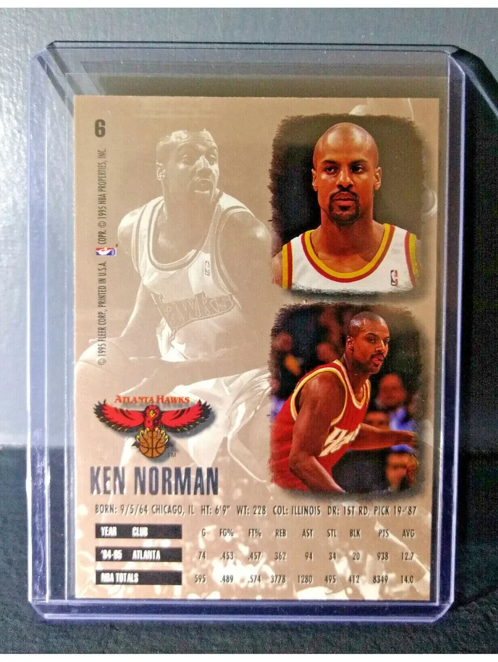 1995-96 Ken Norman Fleer Ultra #6 Basketball Card